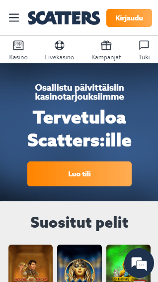Scatters Casino mobiili